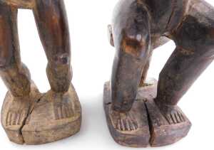Two similar Dogon fertility figures, each embellished in white, both 40cm high, and two further... - 3