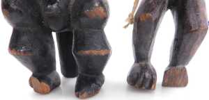 An African Baule fertility figure, on a rectangular base, 31cm high, and three further tribal... - 3