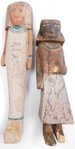 A collection of tribal figures and artefacts, to include a carved Egyptian mummy, 28cm high,... - 2