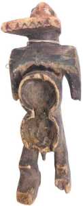 An African tribal fetish, possibly Snoufo, 33cm high. (AF)