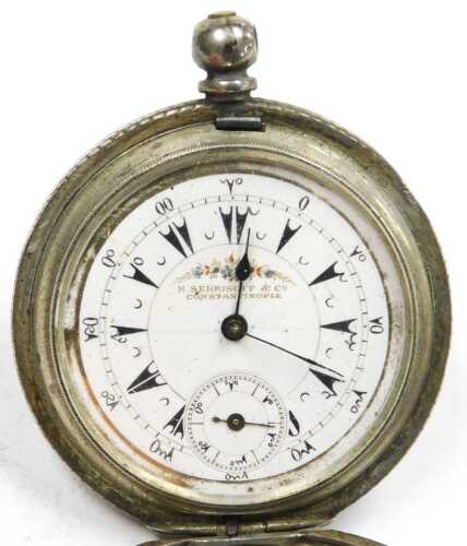 A late 19thC Ottoman silver cased gentleman's full hunter pocket watch, by K Serkisoff & Co of...
