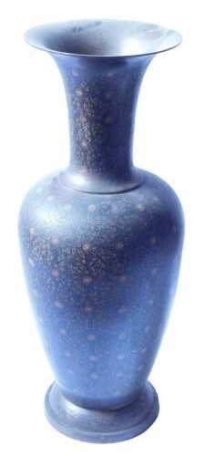 A late 18th/early 19thC Persian baluster shaped vase, with allover chased enamel decoration of...