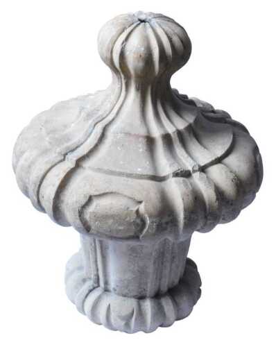 A late 18th/early 19thC French terracotta finial, in rococo style, decorated with shaped...