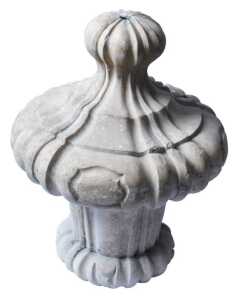 A late 18th/early 19thC French terracotta finial, in rococo style, decorated with shaped...