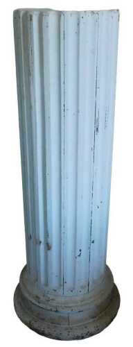 A 19thC cream painted pine column, of fluted form, on a turned base, 104cm high. Offsite Sale -...
