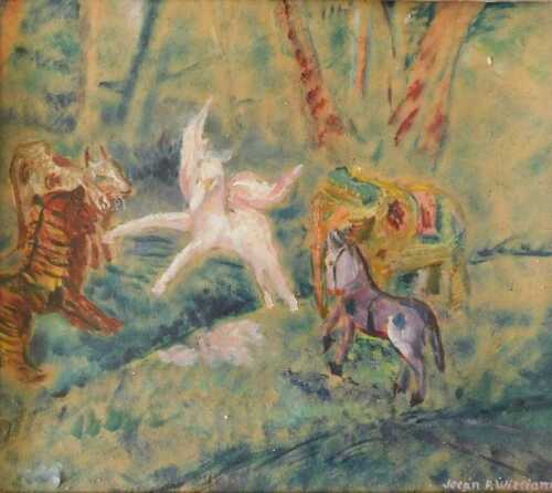 Joean P Williams. A study of toy animals, oil on panel, 35cm x 40cm. Offsite Sale - Buying &...