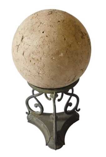 A late 19th/early 20thC Continental Grand Tour style centrepiece, formed as an orb on entwined...