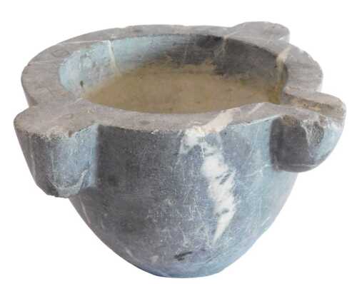 A stone mortar, 15cm high. (AF) Offsite Sale - Buying & Collecting Notes:...