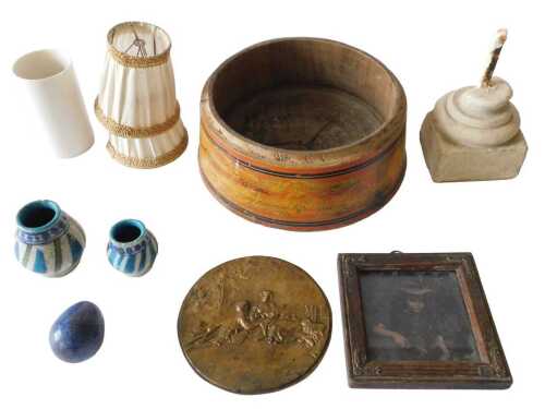 A collection of items, to include two Iznik-style small vases, an Eastern painted bowl, lapis...