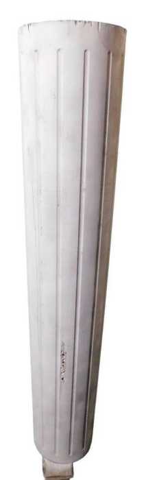 A cream painted wooden column, with fluted design, 150cm high, 26cm wide. Offsite Sale - Buying...