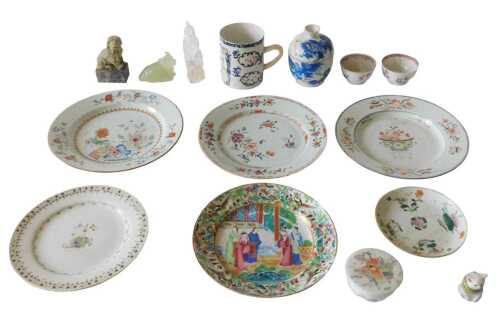 A quantity of Chinese and Japanese ceramics, to include a late 18th/early 19thC cylindrical mug,...