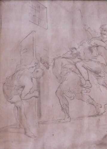 After Guercino. S Rocco In Carcere, print, 36cm x 26cm, in ornate gilt frame. Offsite Sale -...