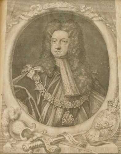 Gilt framed engraving, King George I, 27cm x 22cm. Offsite Sale - Buying & Collecting Notes:...