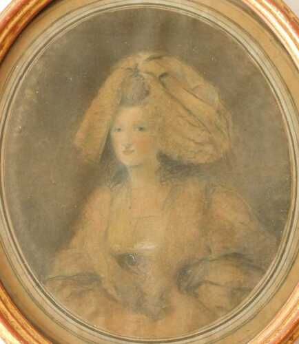 19thC School. Eliza West, portrait of a young woman, watercolour, titled verso, 22cm x 18cm....