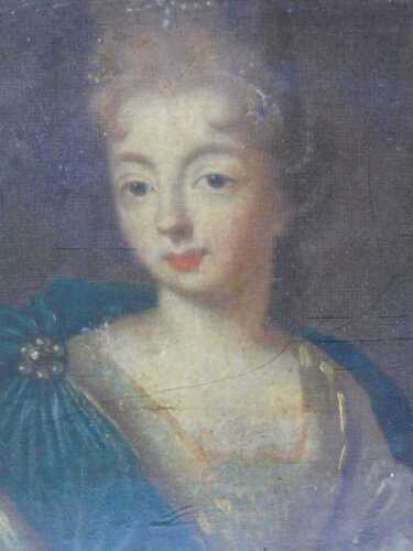 After Pierre Mignard (1612-1695). Portrait of Marie Anne de Bourbon, coloured reproduction with...