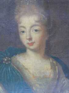 After Pierre Mignard (1612-1695). Portrait of Marie Anne de Bourbon, coloured reproduction with...