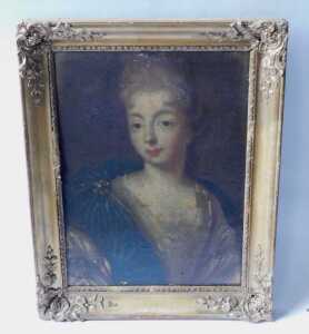 After Pierre Mignard (1612-1695). Portrait of Marie Anne de Bourbon, coloured reproduction with... - 2
