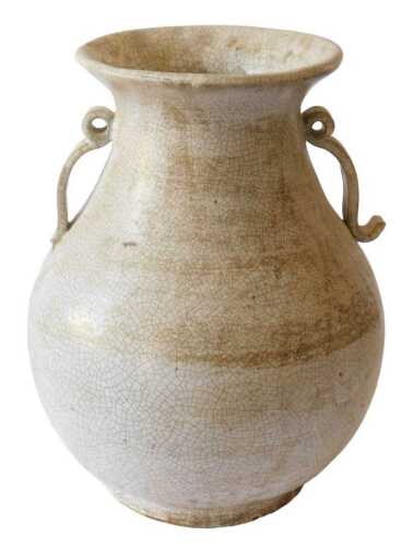 An Oriental two handled vase, with a green crackle glaze, 41cm high. (AF) Offsite Sale - Buying...
