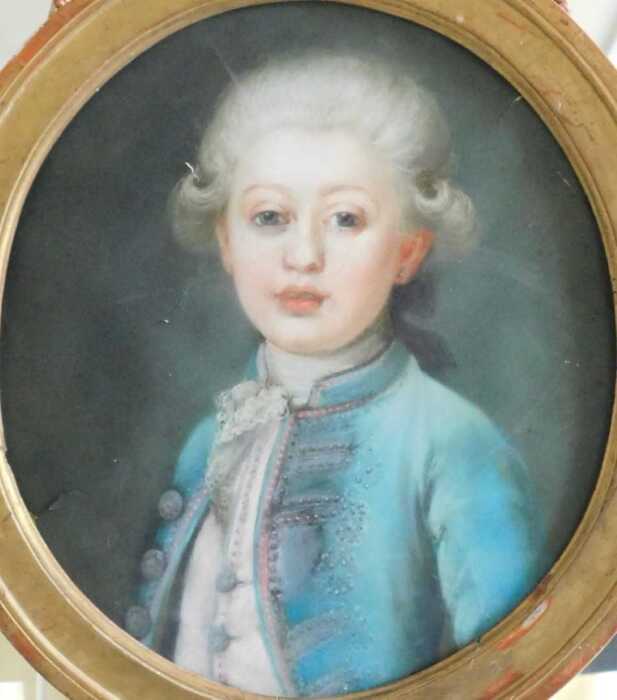 After Joseph Boze (1746-1826). Portrait of a Louis-Antoine de Bourbon, oil pastel, 44.5cm...