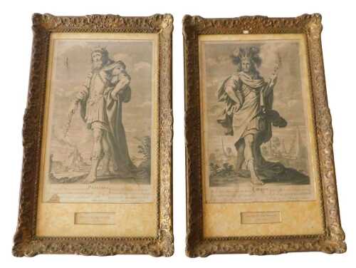 After Jean Mariette. Ptocomee, Faraon, engravings, a pair, 45cm x 25cm. Offsite Sale - Buying &...