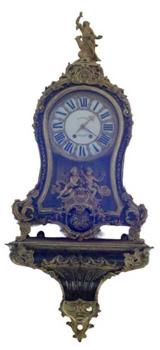 A Louis XV boulle bracket clock, the dial signed Fortin &agrave; Paris, of large proportion, the 25cm...