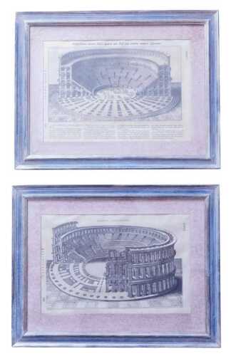 After Pieter van der Borcht. Description d'un amphitheatre, L'amphiteatre de Verone, two framed...