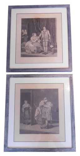 After John Collet. The Unlucky Attempt, The Discovery, two monochrome prints, 40cm x 35cm,...