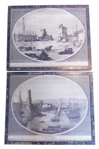 After Vernet. Entree Dans la Baye de Chesapeak, Vue Du Port Roynr, two monochrome prints, 39cm x...