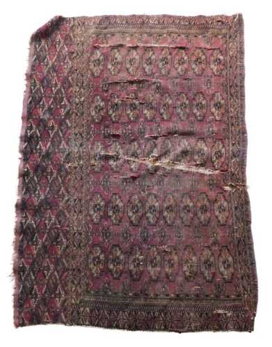 A Tekke Turkoman juval, with a design of medallions, on a red ground, with multiple borders,...