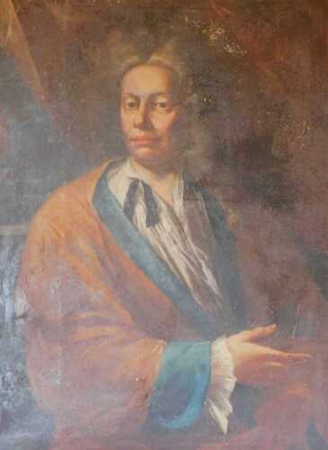 18thC School. Portrait of a seated gentleman, in blue and brown robes, oil on canvas, 90cm x...