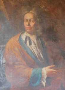 18thC School. Portrait of a seated gentleman, in blue and brown robes, oil on canvas, 90cm x...