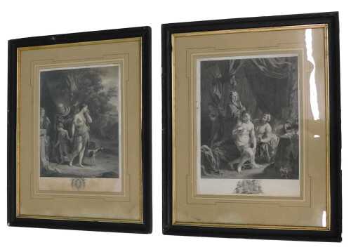 After Anthony van Dyck (1599-1641). Hagar Meeting with Abraham, and Hagar Rescuing Abraham,...