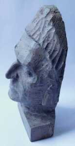 A 19thC carved wooden death plaque of Dante Alighieri, on a rectangular base, 36cm high. Offsite... - 4