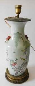 A 19thC Chinese porcelain famille rose vase, decorated with entwined flowering trees and birds,... - 2