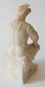 An alabaster Grand Tour style figure group, of The Duke of Urbino, after Michelangelo, 26cm high.... - 2