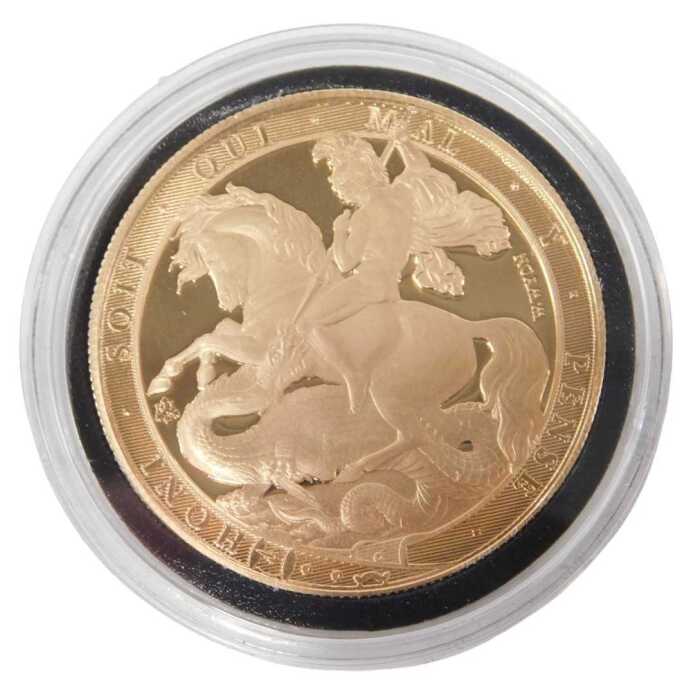 An East India Company William Wyon 22ct gold five sovereign proof coin, St Helena issue, edition...