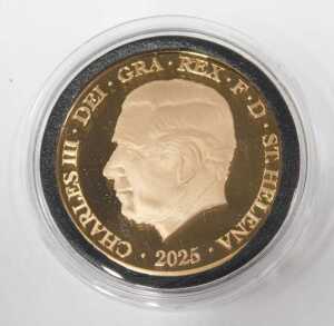 An East India Company William Wyon 22ct gold five sovereign proof coin, St Helena issue, edition... - 2