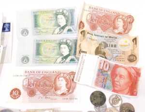 Various coins, banknotes, etc., a First National Coinage of Barbados proof set, to include some... - 2