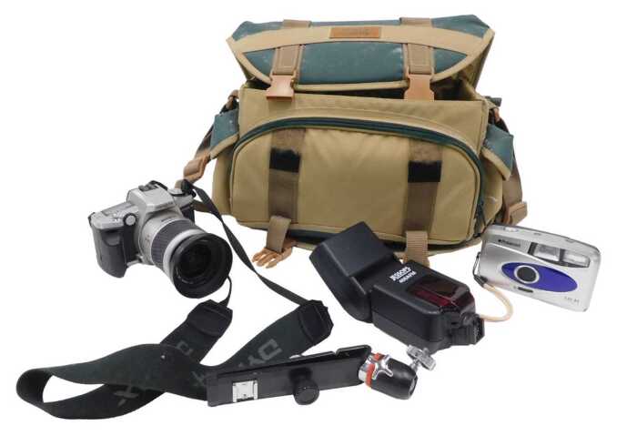Various cameras and related items. (1 case)