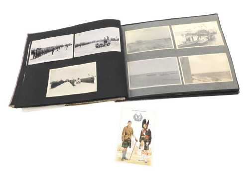 An album of war related and other photographs, regiments, other ephemera, The Visit of Her...