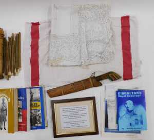 Various militaria and related ephemera, a tribal blow dart arrow quiver, 27cm long, cloth St... - 3