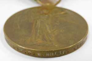 A WWI medal trio, comprising Campaign, Victory and 1914-15 star, each similarly marked PTE C W... - 2