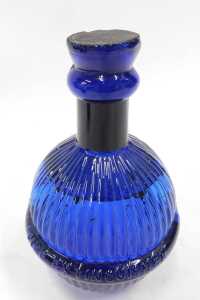 Two cobalt blue glass Harden's Star hand grenade fire extinguishers, each with textured bodies... - 5