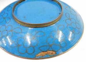 A 20thC cloisonne box, of oblong form, with domed lid, profusely decorated with flowering shrubs,... - 5