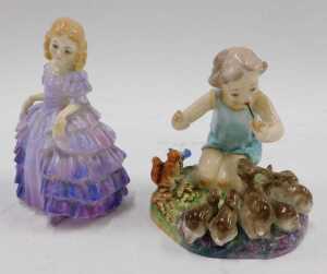Various lady and other figure ornaments, Alfie Doughty, Worcester Woodland Dance figure,... - 4