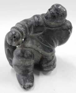 An Inuit carving, of a gentleman seated, unsigned, a 19thC Staffordshire pottery mug, raised... - 4
