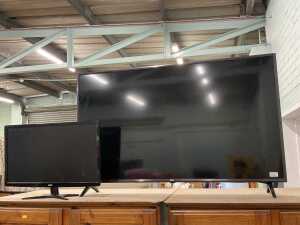 V - An LG 50UM7500PLA 48" digital television, in black trim, and an Acer LCD monitor. Note: VAT is...