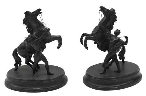 A pair of Marley horses, Grand Tour style, probably mid-20thC, 21cm high.
