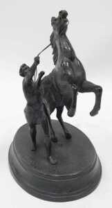 A pair of Marley horses, Grand Tour style, probably mid-20thC, 21cm high. - 2