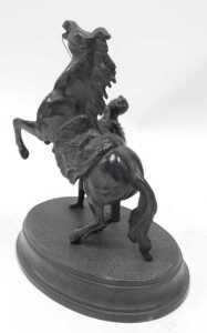 A pair of Marley horses, Grand Tour style, probably mid-20thC, 21cm high. - 3